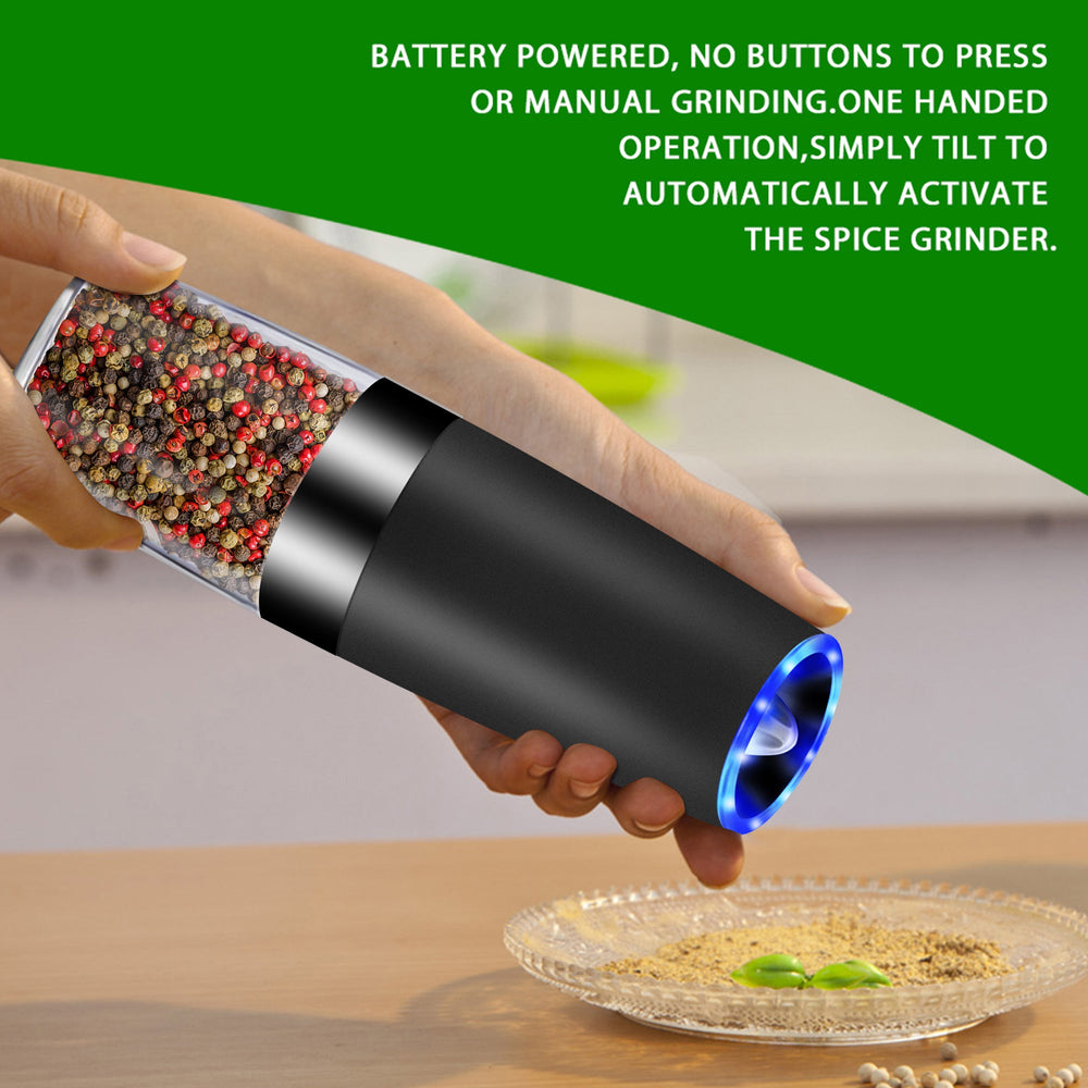 Electric Gravity Sensor Automatic Salt, Pepper, and Spice Grinder