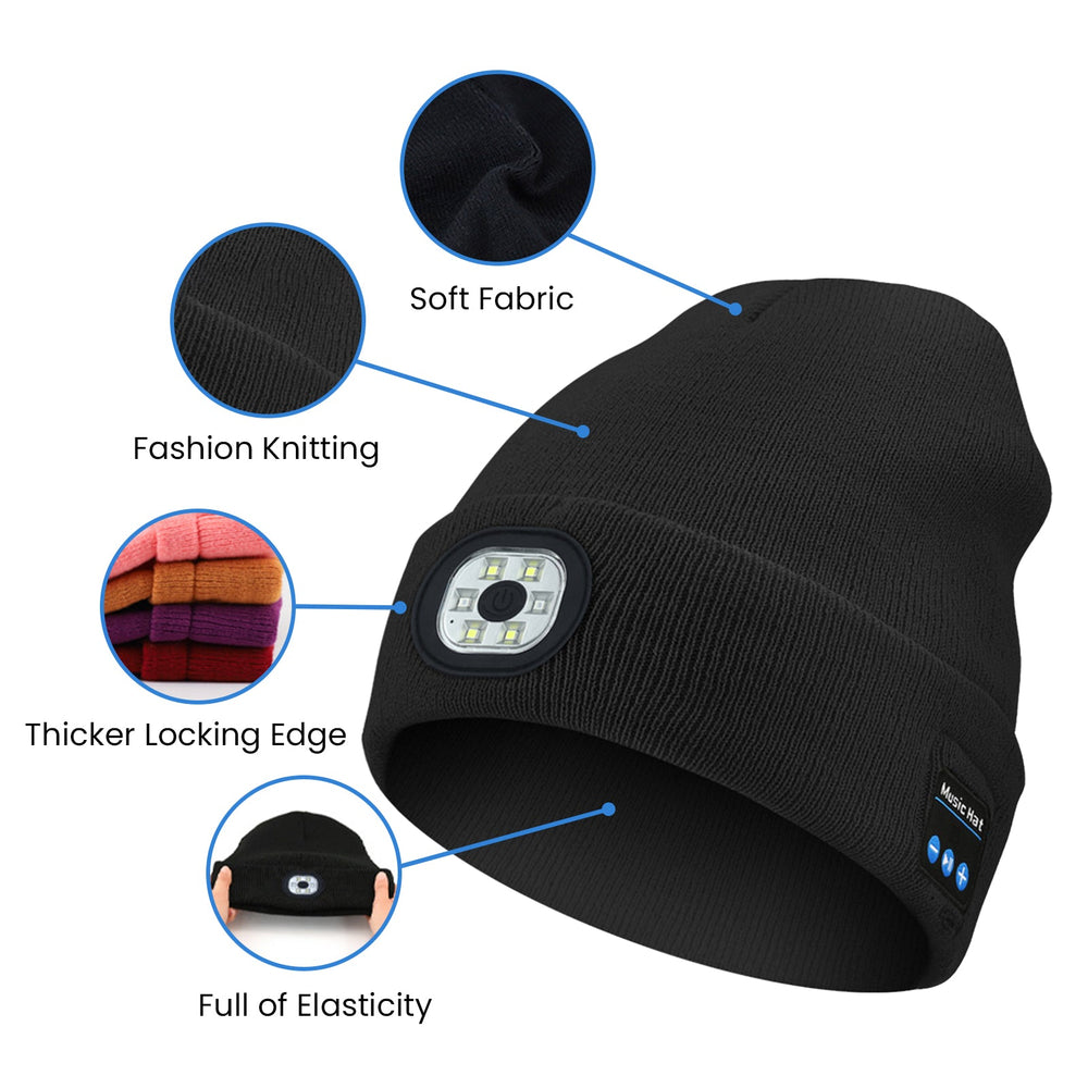 Bluetooth Music and LED Light Beanie Hat