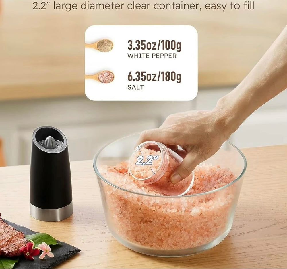 Electric Gravity Sensor Automatic Salt, Pepper, and Spice Grinder